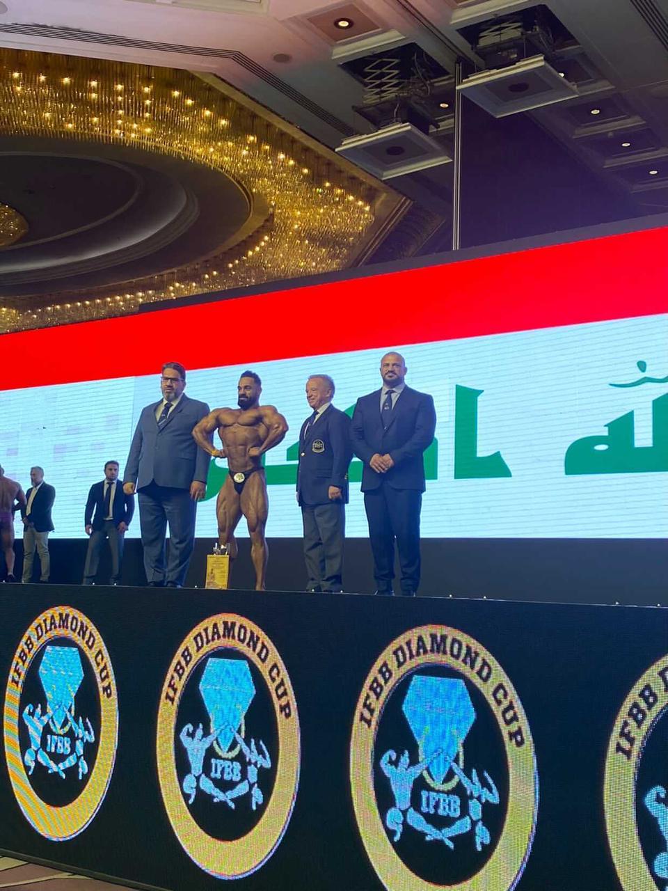 Haji Rekani at Asian Body building championship in Beirut, Nov. 14, 2021. (Photo: Haji Rekani archive)